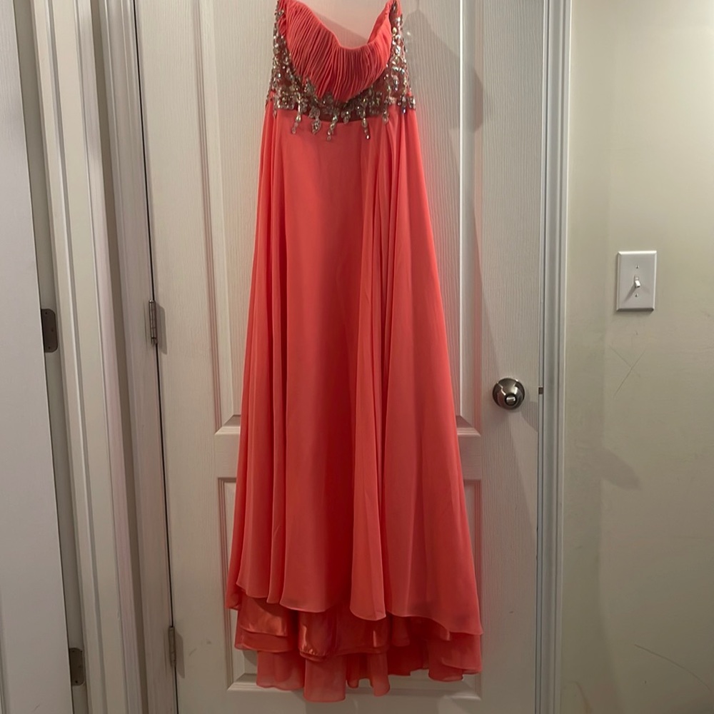 Peach colored dress